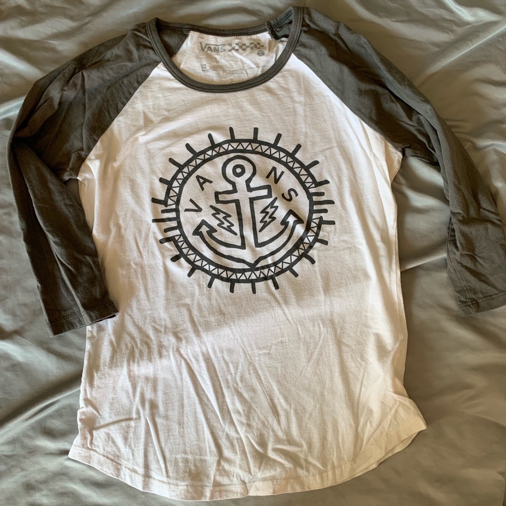 EUC Vans anchor baseball style tee L